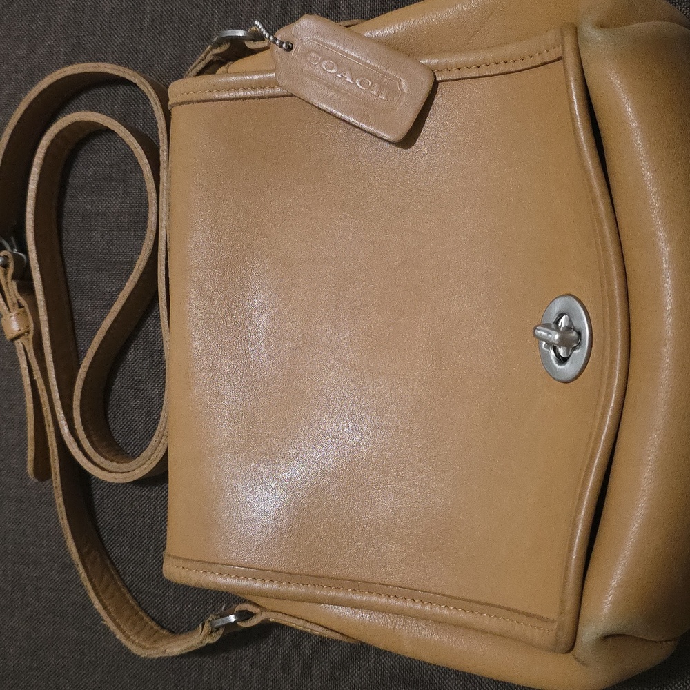 Coach Light Brown Leather Crossbody Bag